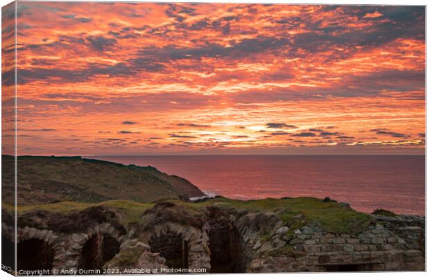 Botallack Sunset Canvas Print by Andy Durnin