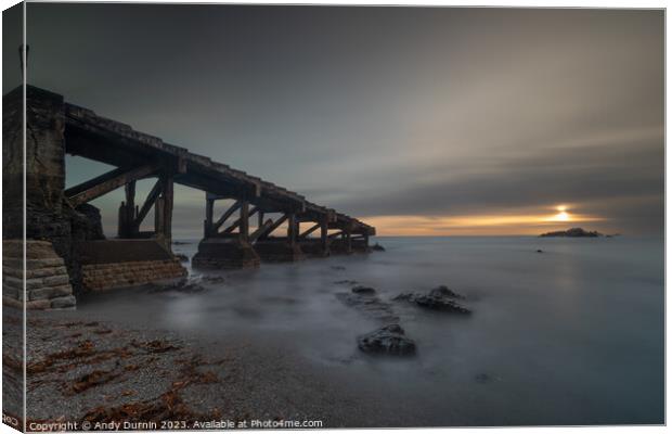 Polpeor Cove's Tranquil Twilight Canvas Print by Andy Durnin
