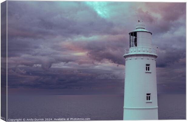 Trevose Head Lighthouse Dramatic Canvas Print by Andy Durnin