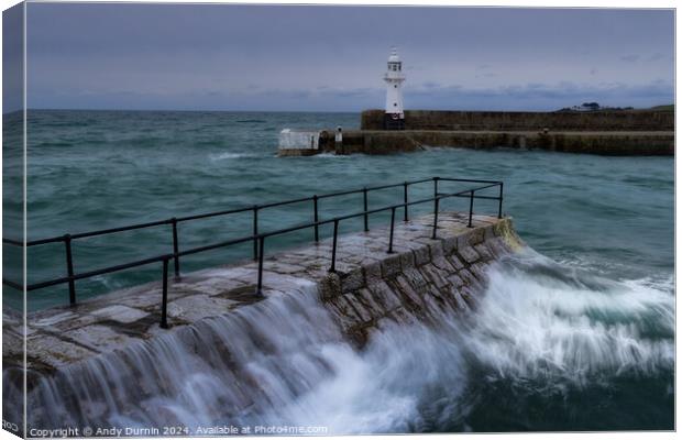 Mevagissey Lighthouse  Canvas Print by Andy Durnin