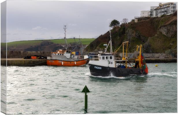 Trawlers at Mevagissey Harbour Canvas Print by Andy Durnin