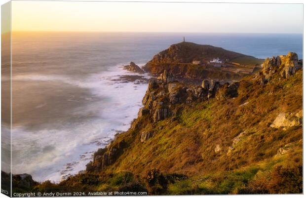 Sunset Illumination Cape Cornwall Canvas Print by Andy Durnin