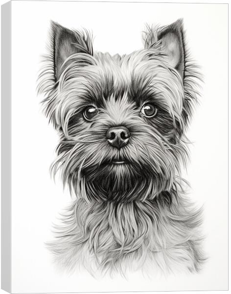 Affenpinscher Pencil Drawing Canvas Print by K9 Art