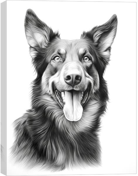 Beauceron Pencil Drawing Canvas Print by K9 Art
