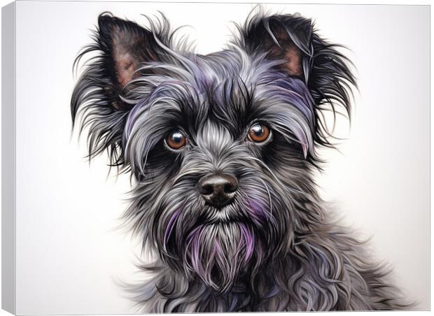 Affenpinscher Pencil Drawing Canvas Print by K9 Art