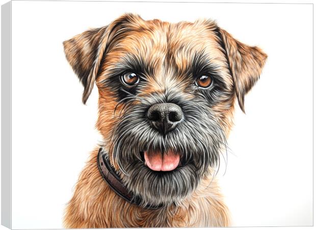 Pencil Drawing Border Terrier Canvas Print by K9 Art