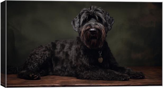 Black Russian Terrier Canvas Print by K9 Art