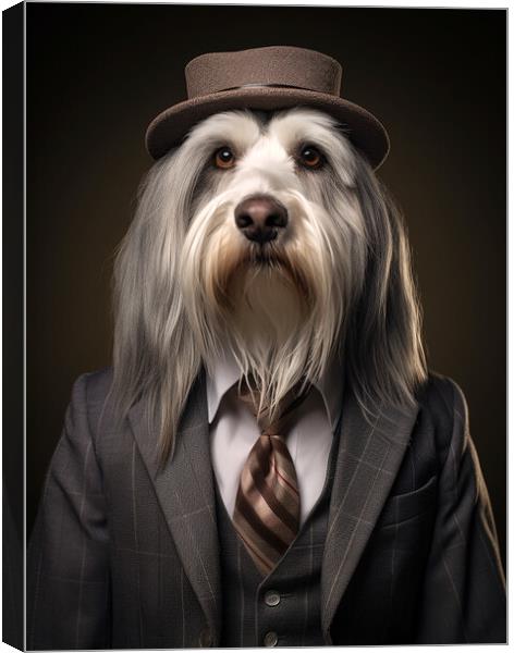 Bearded Collie Canvas Print by K9 Art