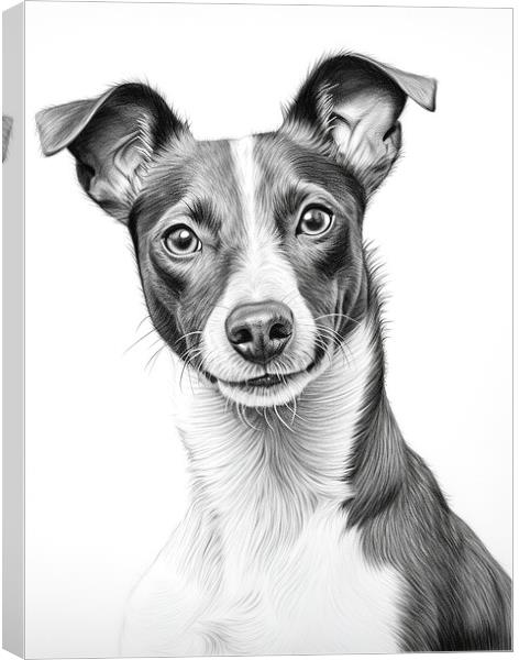 Brazilian Terrier Pencil Drawing Canvas Print by K9 Art