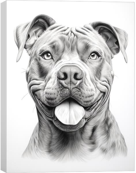 Cane Corso Pencil Drawing Canvas Print by K9 Art