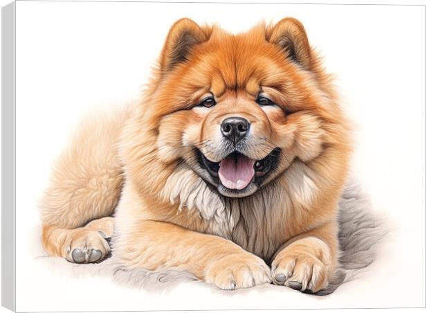 Chow Chow Pencil Drawing Canvas Print by K9 Art