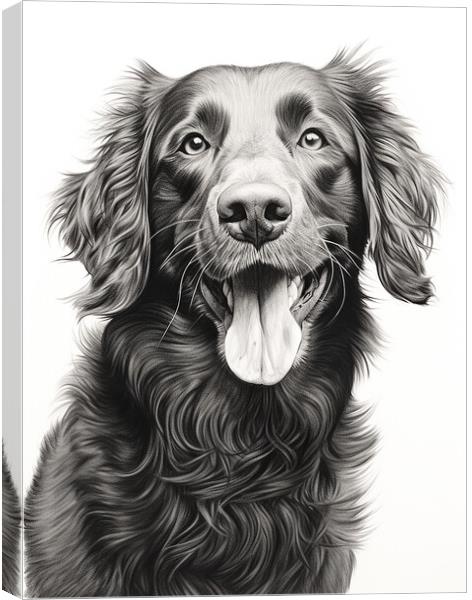 Curly Coated Retriever Pencil Drawing Canvas Print by K9 Art