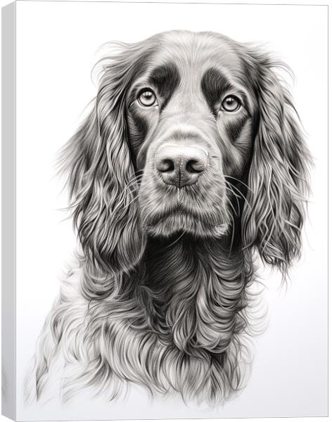 German Long Haired Pointer Pencil Drawing Canvas Print by K9 Art
