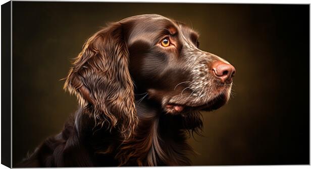 German Long Haired Pointer Canvas Print by K9 Art