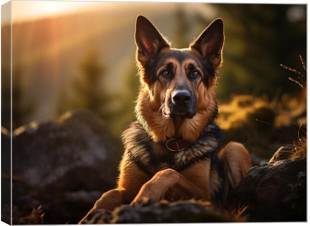 German Shepherd Dog Canvas Print by K9 Art