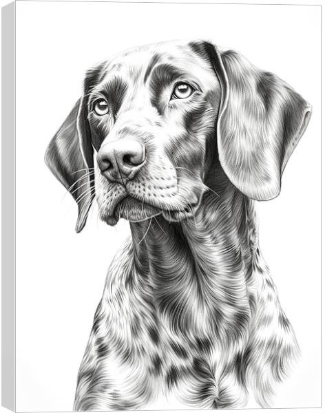 German Shorthaired Pointer Pencil Drawing Canvas Print by K9 Art