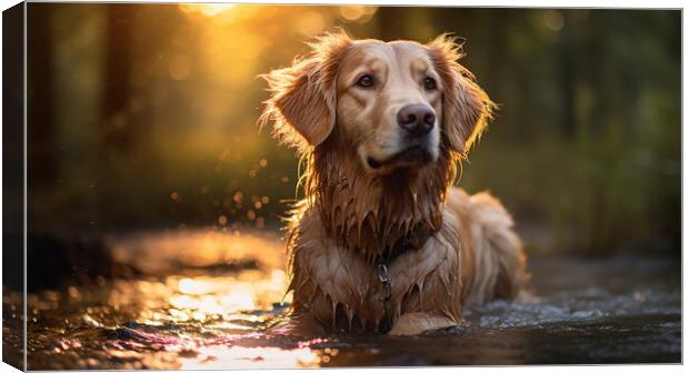 Golden Retriever Canvas Print by K9 Art