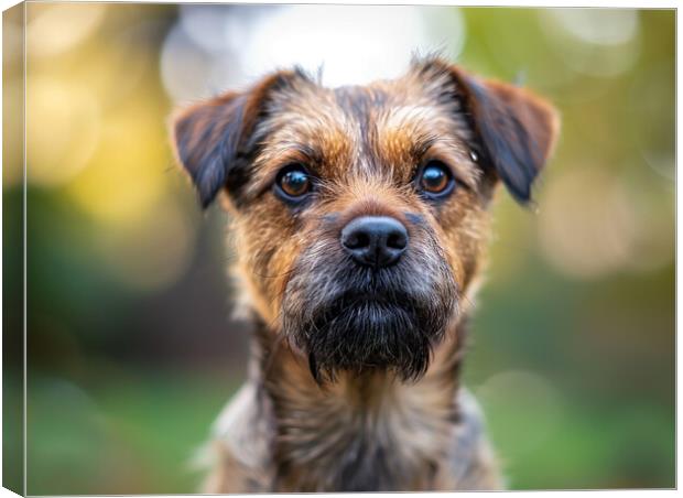 Border Terrier Portrait Canvas Print by K9 Art