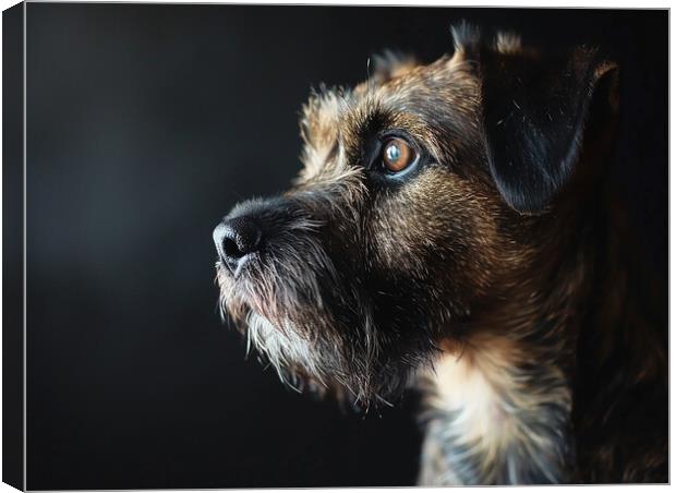Border Terrier Portrait Canvas Print by K9 Art