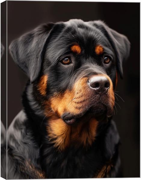 Rottweiler Portrait Canvas Print by K9 Art