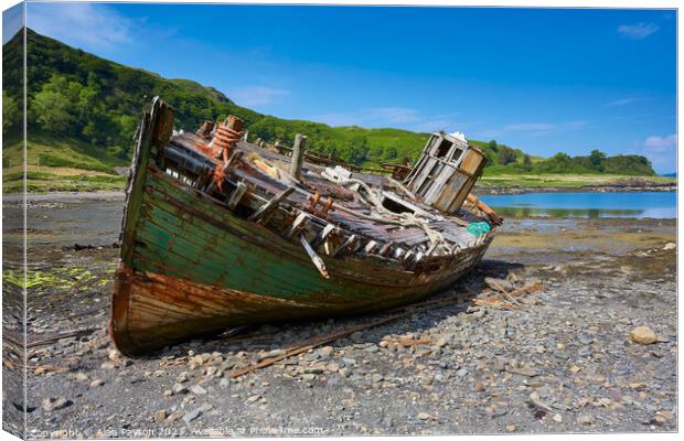 Fishing boat Wreck, Isle of Kerrera 1 Canvas Print by Alan Payton