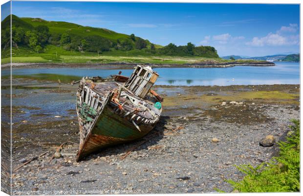 Fishing boat Wreck, Isle of Kerrera 2 Canvas Print by Alan Payton