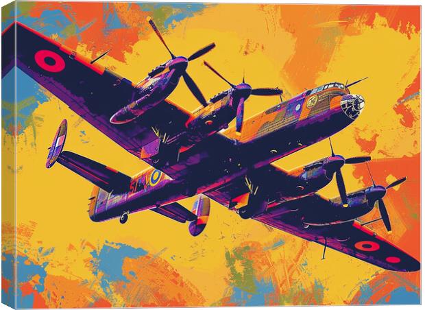 Lancaster Bomber Art Canvas Print by Airborne Images