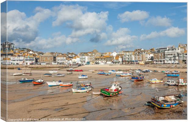 St Ives Town and Harbour Canvas Print by Phil Lane