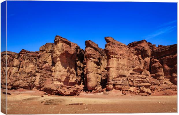 Solomons pillars, Timna Park, Negev desert, Israel Canvas Print by Olga Peddi