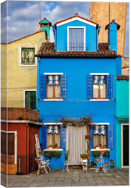 Beautiful colorful houses of Burano, Venice, Italy Canvas Print by Olga Peddi