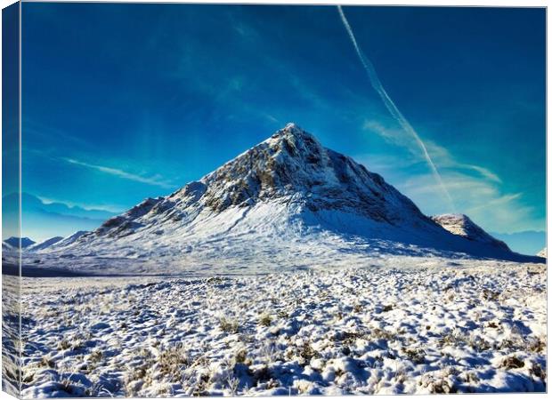 Buachaille Etive Mor Snow Canvas Print by Kevin Hunter