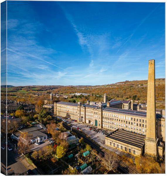 Aerial View of Salts Mill, Saltaire Canvas Print by Bradley Taylor