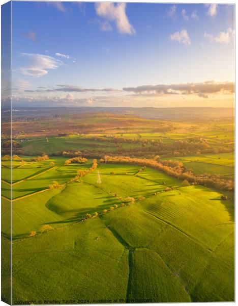 Sunset on the Baildon Moor, West Yorkshire Canvas Print by Bradley Taylor
