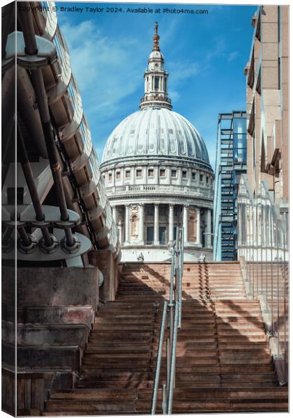 Stairs to St Paul's Cathedral, London Canvas Print by Bradley Taylor