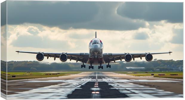 British Airways Airbus A380 Landing Canvas Print by T2 