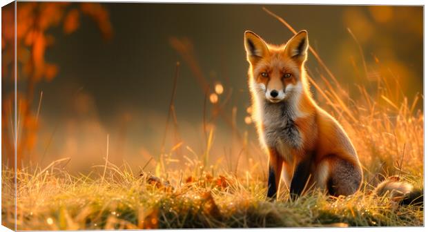 Solitary Red Fox Canvas Print by T2 