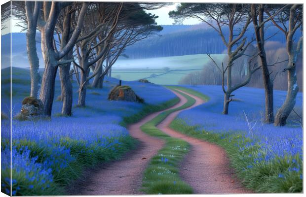 Bluebell Woods ~ Into the Mist Canvas Print by T2 