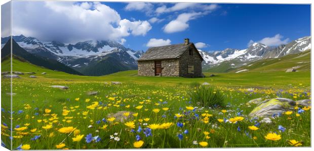 Alpine Flower Meadow Canvas Print by T2 