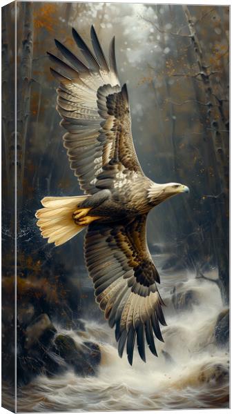 Golden Eagle Art Canvas Print by T2 