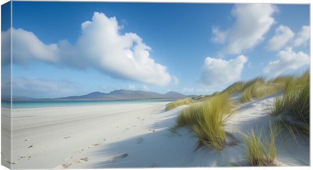 Luskentyre beach - Scottish isle of Harris Canvas Print by T2 