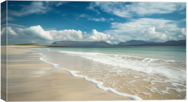 Luskentyre beach - Scottish isle of Harris Canvas Print by T2 