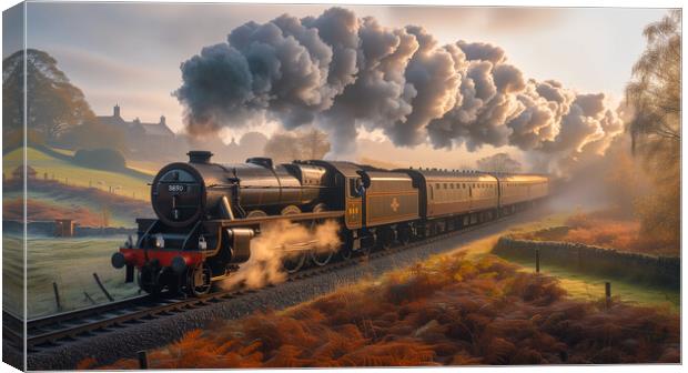 Steam Train Art Canvas Print by T2 