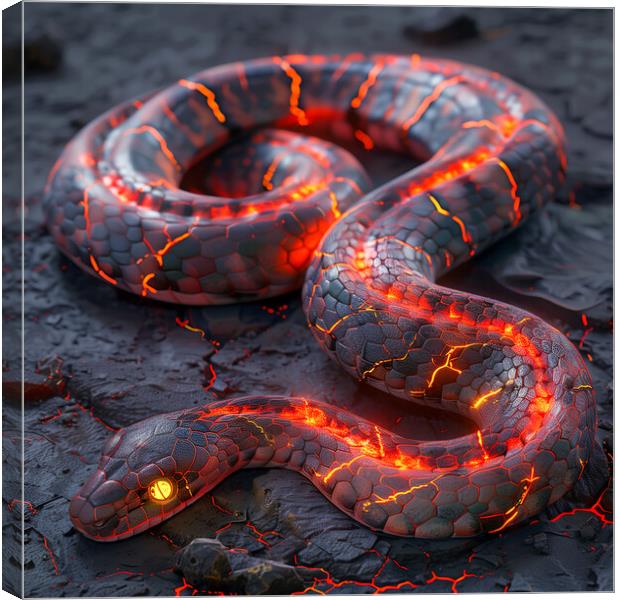 Icelandic Lava Snake Canvas Print by T2 