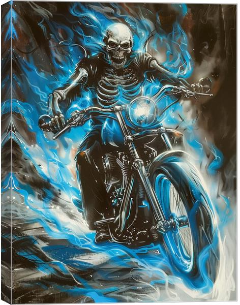 Ghost Rider Harley-Davidson Biker Art Canvas Print by T2 
