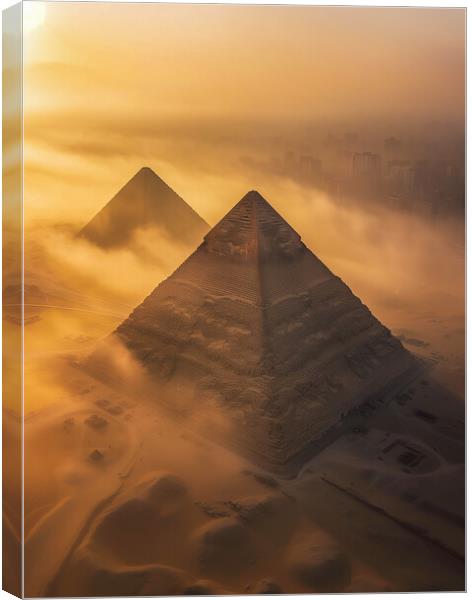 Giza Pyramids Ancient Egypt Canvas Print by T2 