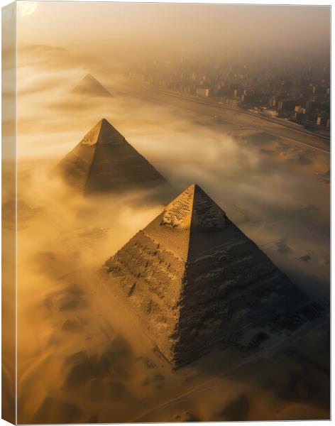 Giza Pyramids Ancient Egypy Canvas Print by T2 