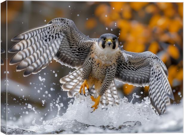 Peregrine falcon Canvas Print by T2 