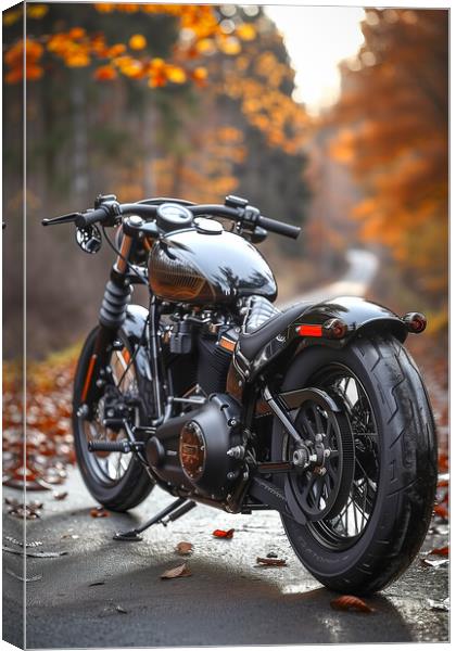 Harley-Davidson Bobber Canvas Print by T2 