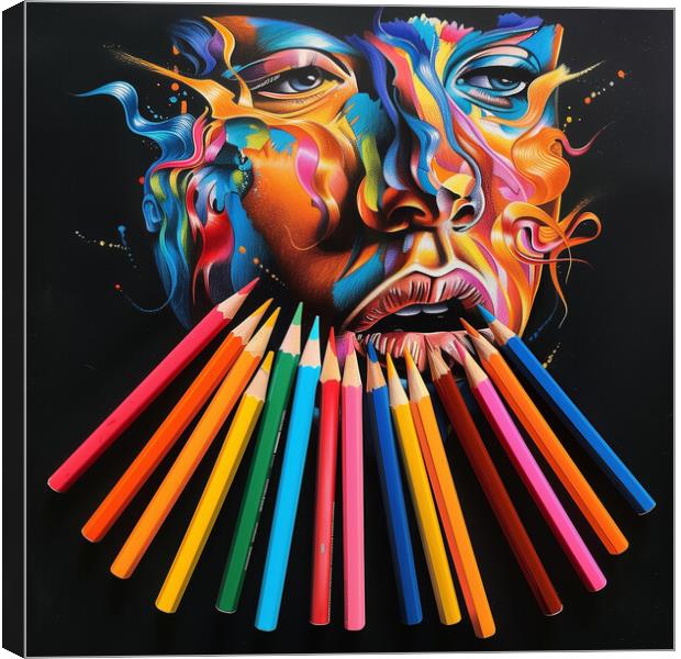 Coloured Pencil Art Canvas Print by T2 