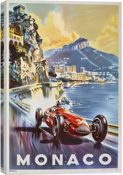 Vintage Monaco Grand Prix Travel Poster Canvas Print by T2 